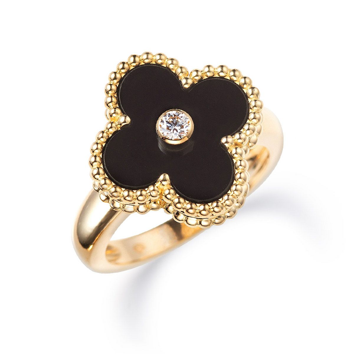 ヴァンクリーフ＆アーペル ヴィンテージアルハンブラ オニキス リング