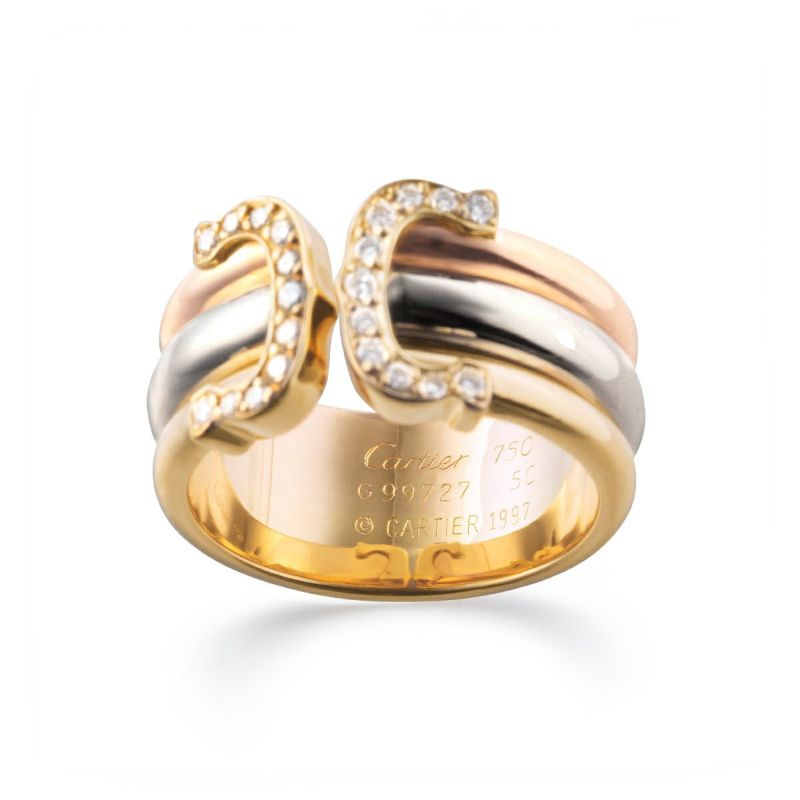 Cartier 2Cリング サイズ50 CARTIER カルティエ C2リング SM #50 リング・指輪 K18ピンク