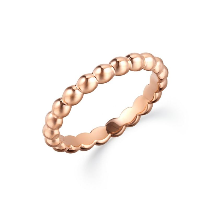 【美品】ヴァンクリーフ&アーペル ペルレ リング ミディアム YG 48 ヴァンクリーフ＆アーペル(Van Cleef & Arpels)ヴァンクリーフ