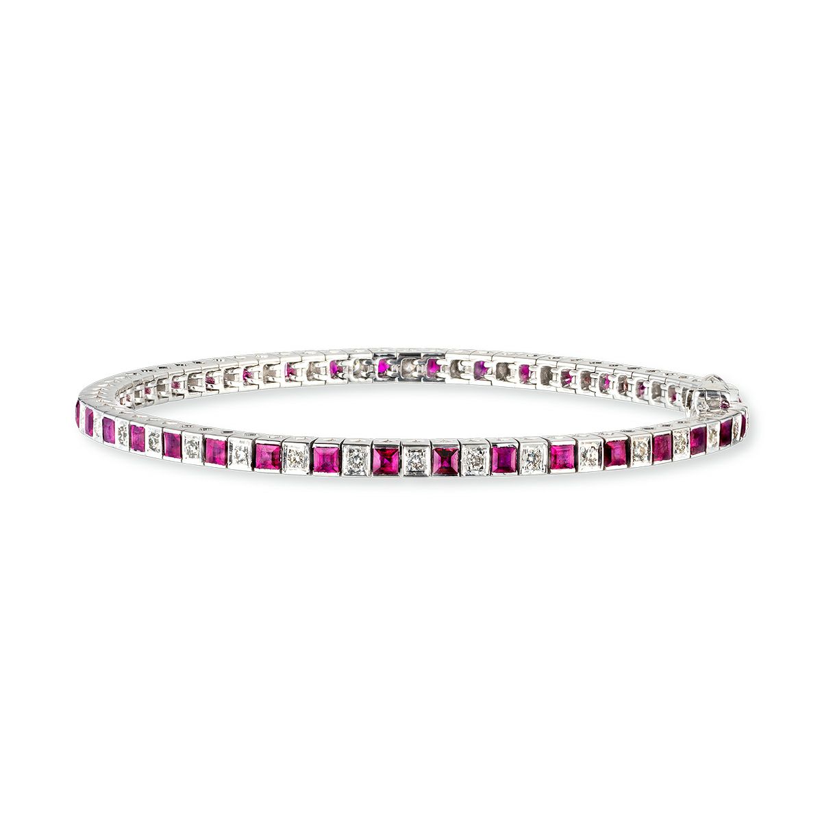 総計7.7ct K18WGルビー ダイヤモンド　 テニスブレスレット K18WG ルビー ダイヤモンド テニス ブレスレット | アラジン ONLINE SHOP